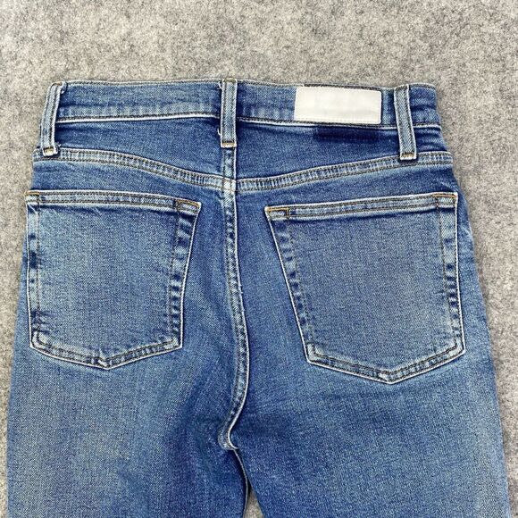Redone 90s High Rise Ankle Crop Size 27 in Dusk Destroy Wash 190-3whrac - Picture 12 of 13